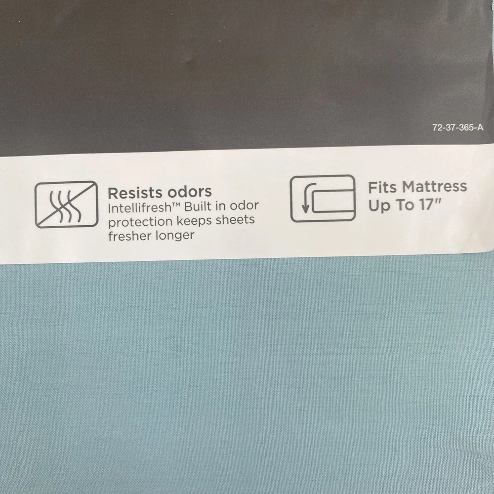 Home Expressions Sheet Set FULL Cameo Blue Cool Crisp 100% Cotton Percale